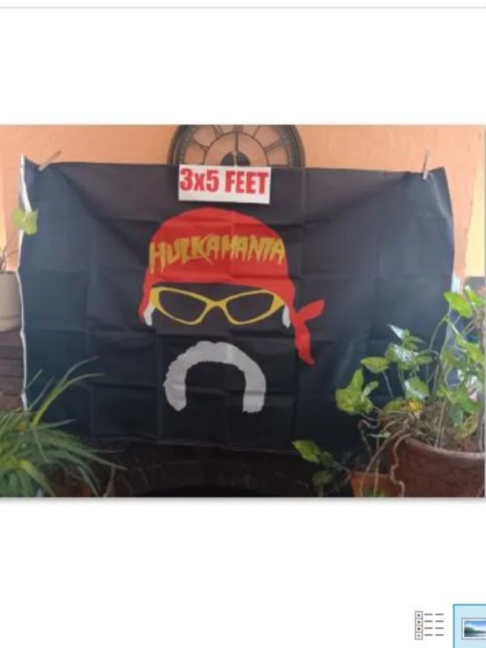 Hulk Hogan Likeness WWE 3X5 Feet Flag Banner Pole or Wall Decor